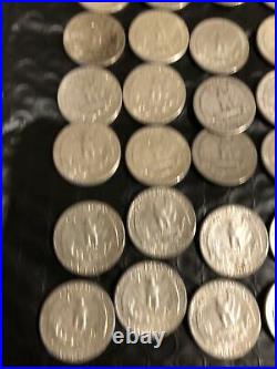 Roll Of (40) Silver Washington Quarters From 1960s