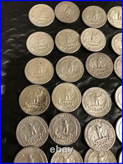 Roll Of (40) Silver Washington Quarters From 1960s