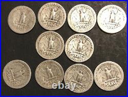 Roll Of 40 Washington Quarters 90% Silver 1942-1945 & 1963 Circulated