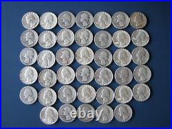 Roll Of 90% Silver Washington Quarters (40 Coins) Unsearched