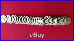 Roll Of 90% Silver Washington Quarters, 40 Quarters With Full Dates, nice coins