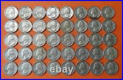 Roll Of Forty (40) 1962-d Silver Washington Quarters