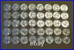 Roll Of Forty (40) 1964 Silver Washington Quarters Nice Coins