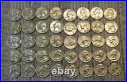 Roll Of Forty (40) 1964 Silver Washington Quarters Nice Coins