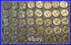 Roll Of Forty (40) 1964-d Silver Washington Quarters Nice Coins