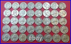 Roll Of Forty (40) Silver 1961 Washington Quarters