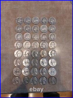 Roll Of Silver Quarters 40 Unsorted Lot 1