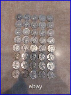Roll Of Silver Quarters 40 Unsorted Lot 4