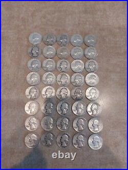 Roll Of Silver Quarters 40 Unsorted Lot 5