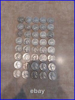 Roll Of Silver Quarters 40 Unsorted Lot 6