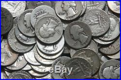 Roll Of Washington Quarters (40) 90% Silver (1932-64) Lot C91
