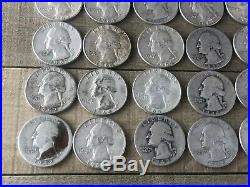 Roll Of Washington Quarters 90% Silver 1932-1964 (40 Coins)