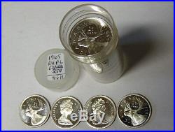 Roll Proof-Like 1965 Canada Silver 25 Cents 40 Uncirculated P-L Quarters
