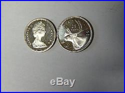 Roll Proof-Like 1965 Canada Silver 25 Cents 40 Uncirculated P-L Quarters