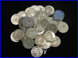 Roll Washington Quarters 90% Silver $10 Face (40) Coins Mixed Dates/mints Q1