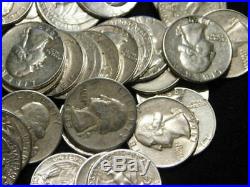 Roll Washington Quarters 90% Silver $10 Face (40) Coins Mixed Dates/mints Q4