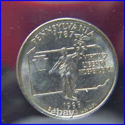 Roll of (20) 1999 Australia $1 1oz. 999 Silver Kookaburra PA State Quarter Privy