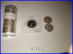 Roll of 39 pieces of Circulated Silver Quarters PLUS 1 Silver era Proof quarter