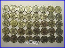 Roll of 40, $10 FV, 90% Silver Washington Quarters, AU/BU Condition, 1958-1964