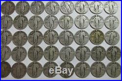 Roll of 40 $10 Face 90% Silver Standing Liberty Quarters FULL Dates BULK 1925-30