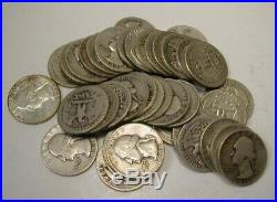 Roll of 40 $10 Face Value 90% Silver Washington Quarters #2