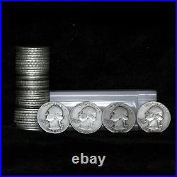 Roll of 40 1941 to 1964 Washington Silver Quarters 90% Silver circulated
