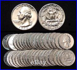 Roll of 40 1964 Proof Washington 90% Silver Quarters
