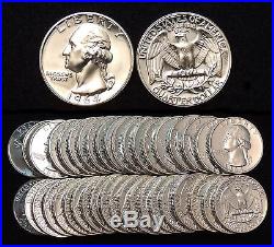Roll of 40 1964 Proof Washington 90% Silver Quarters