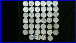 Roll of 40 1964 Washington Quarters, 90% Silver, Nice Coins, MUST SEE