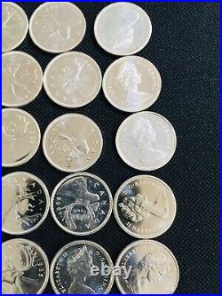 Roll of 40 1965 Canadian 80% Silver quarters GEM PROOF LIKE