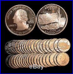 Roll of 40 2008-S Proof Arizona 90% Silver Quarters