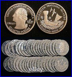 Roll of 40 2009-S Proof Northern Mariana Islands 90% Silver Quarters