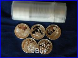 Roll of 40 2019 90% Silver Proof Park Quarters 8 of each Park