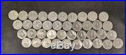 Roll of 40 90% SILVER 16 are 1964, rest are pre-64 WASHINGTON QUARTERS NICE