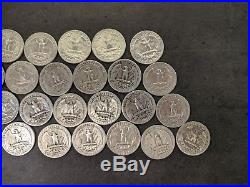 Roll of 40 90% SILVER 16 are 1964, rest are pre-64 WASHINGTON QUARTERS NICE