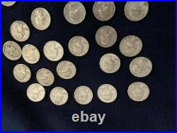 Roll of 40 90% Silver Circulated Washington Quarters face value 10.00