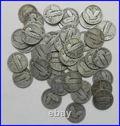 Roll of 40 90% Silver Standing Liberty Quarters Mixed Dates and Mints #4
