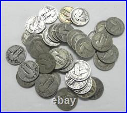 Roll of 40 90% Silver Standing Liberty Quarters Mixed Dates and Mints #7