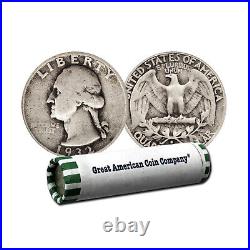 Roll of 40 90% Silver Washington Quarters $10 Face Circulated