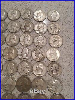 Roll of 40 90% Silver Washington Quarters! You Will Receive Pictured Coins 36-64