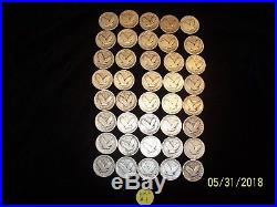 Roll of (40) 90% silver Standing Liberty Quarters Average Circulated With Dates