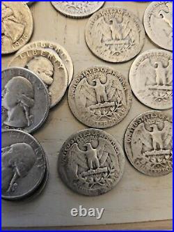 (Roll of 40) All 1930's Washington Silver Quarters Average Circulated PDS Mint