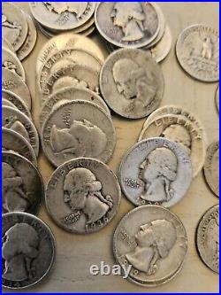 (Roll of 40) All 1930's Washington Silver Quarters Average Circulated PDS Mint