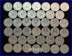 Roll of 40 BU Mixed 1959 1964 Washington 90% Silver Quarters from US Mint Sets