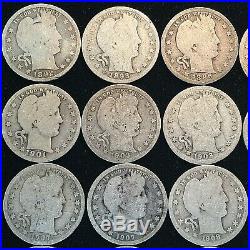 Roll of 40 Barber Silver Quarters 1892-1916 AG to Good Condition Lot #2