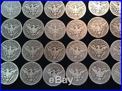 Roll of 40 Barber Silver Quarters 1892-1916 Good to VG Lot #1
