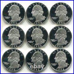 Roll of 40 GEM PROOF CAMEO 1996-S SILVER Washington Quarters Free Shipping