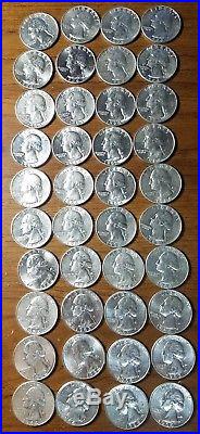 Roll of 40 Pre-1964 Washington 90% Silver Quarters