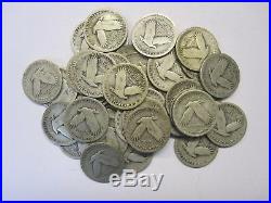 (Roll of 40) Silver Standing Liberty Quarters, Average Circulated, Free S/H