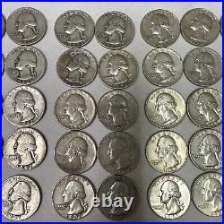 Roll of 40 Silver Washington Quarter of Mixed Dates